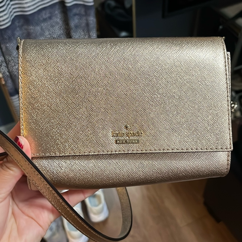 kate spade Metallic Gold Crossbody Bag